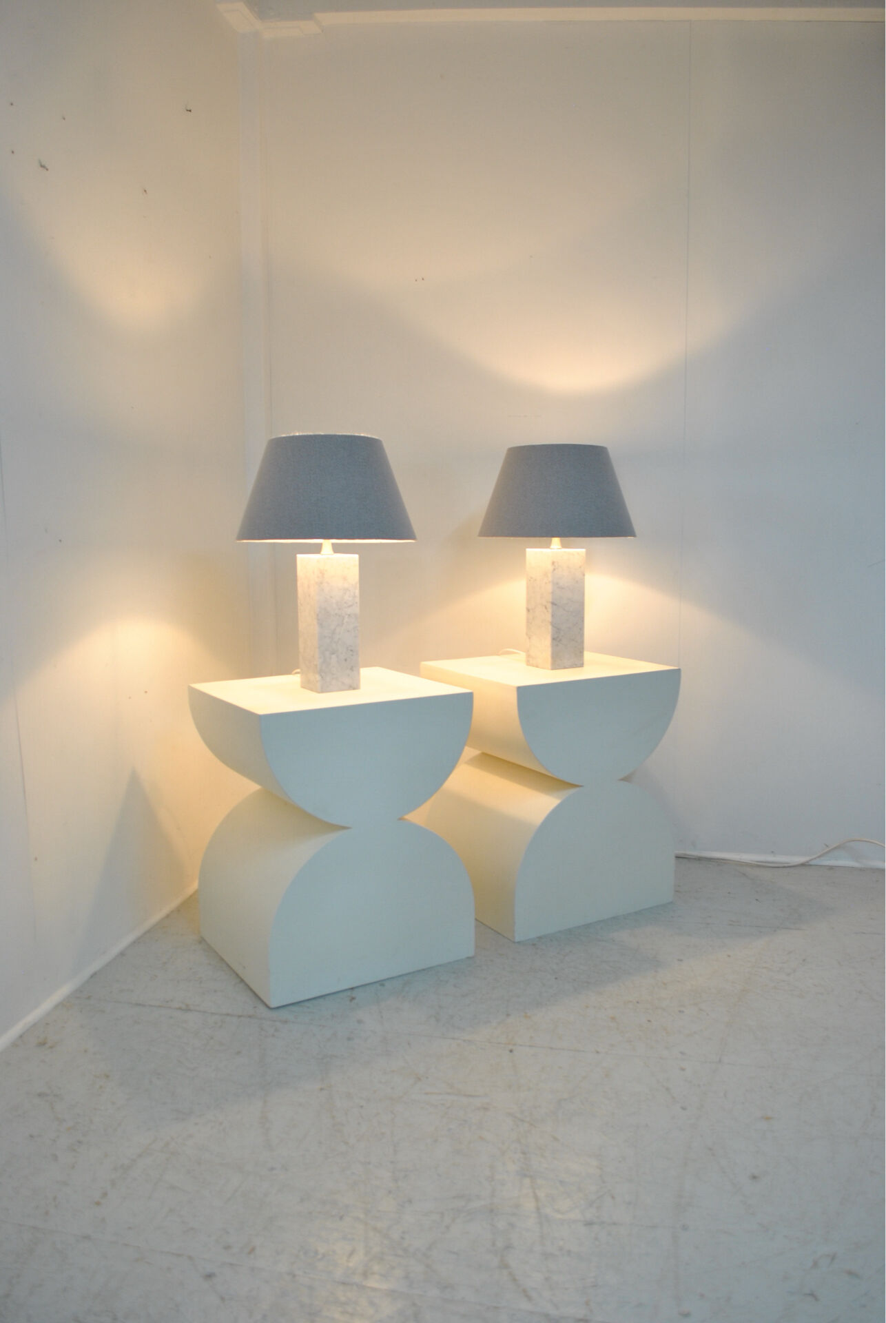 Pair of marble lamps by Maison Barbier 1960