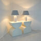 Pair of marble lamps by Maison Barbier 1960