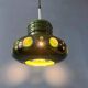 Green ceramic suspension Mid-Century - pendant lamp West Germany