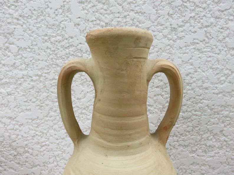 Terracotta potiche with handles 60s