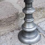 Pair of 70s Kaiser Leuchten lamps in brushed metal with original shades