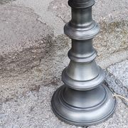 Pair of 70s Kaiser Leuchten lamps in brushed metal with original shades