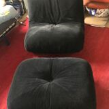 Vintage armchair airborne 70s and ottoman