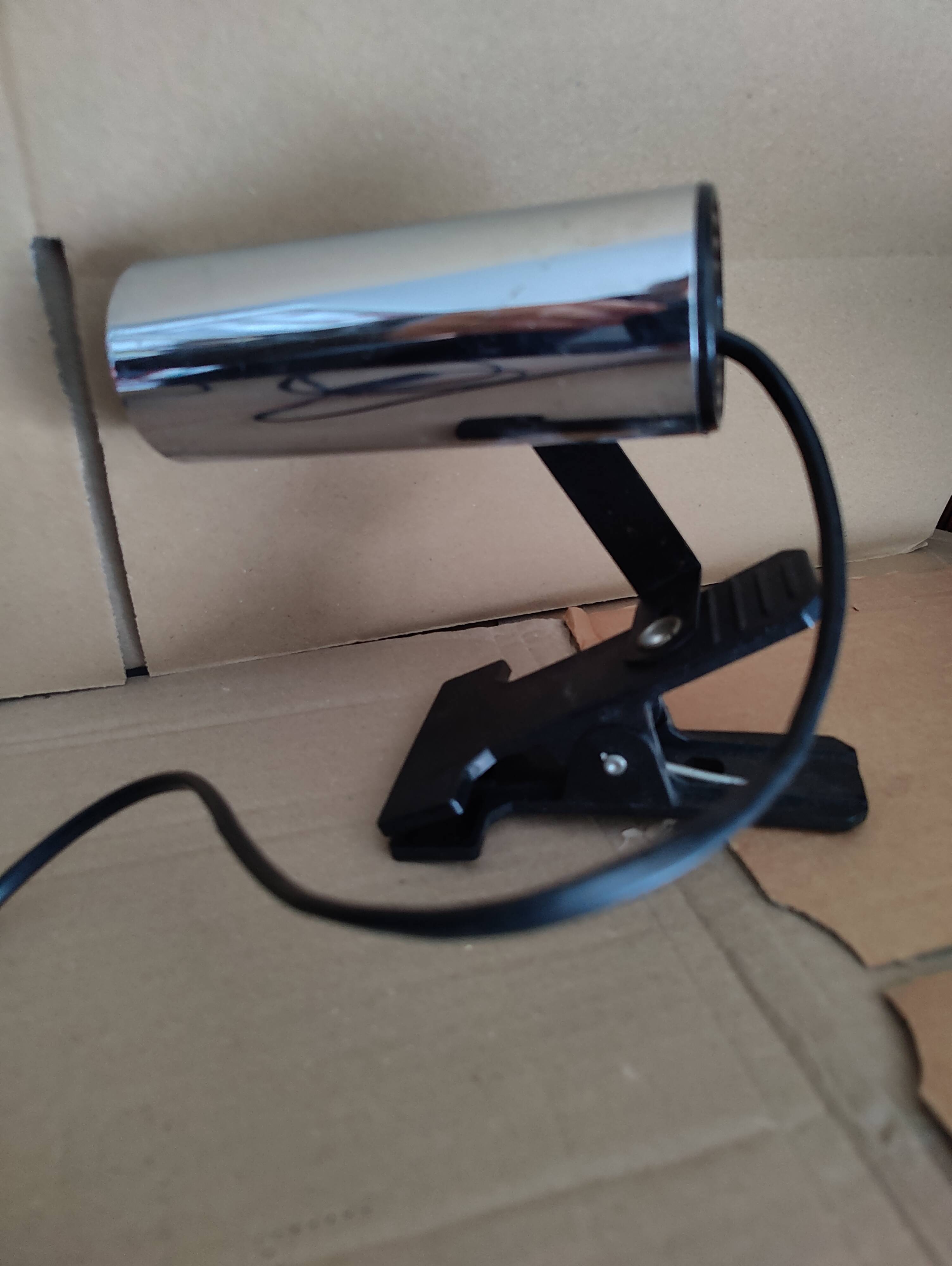 Chrome clamp spotlight from the 80s by Targetti.