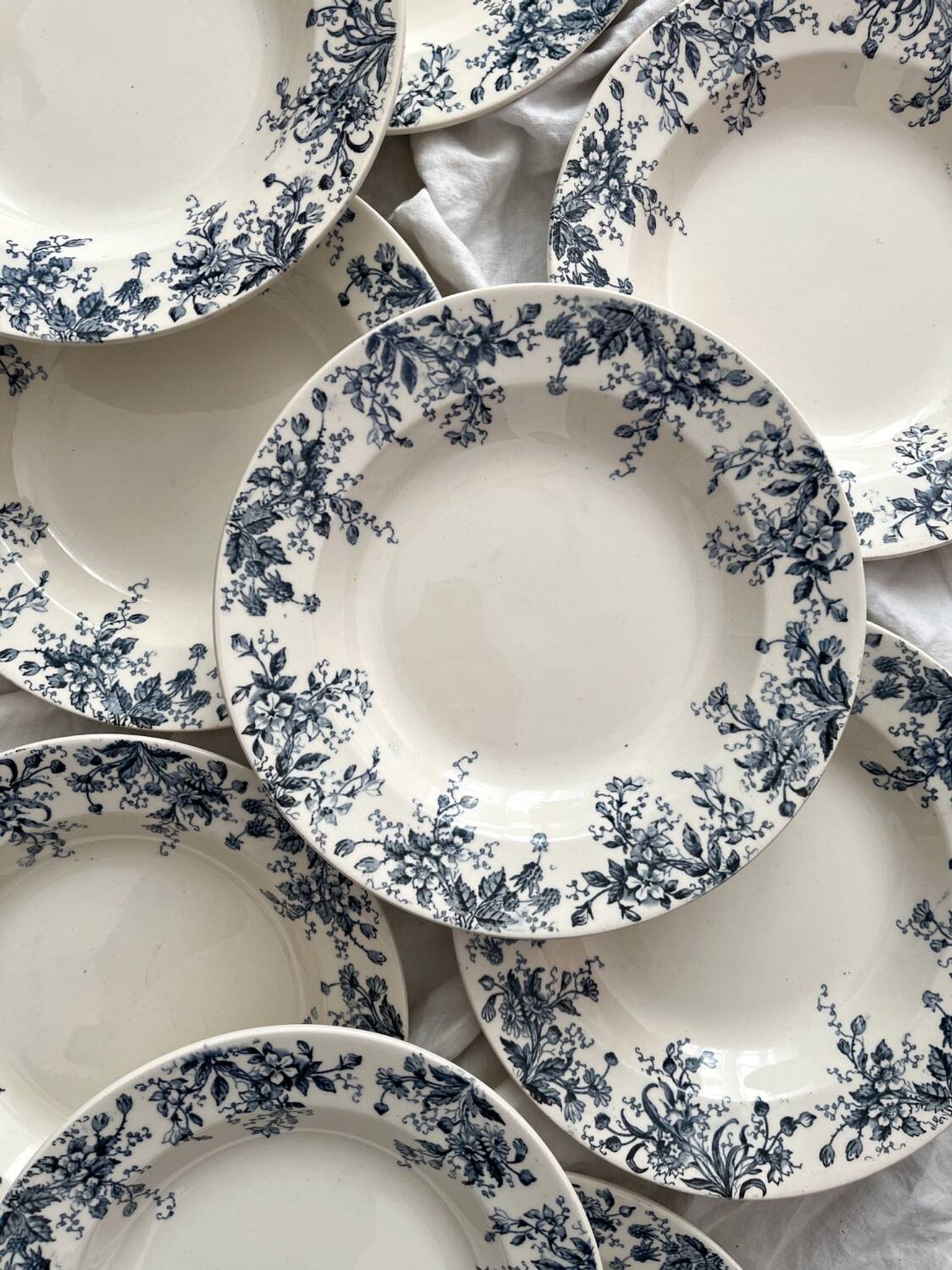 10 "Dodds" ironstone soup plates from Choisy le Roi