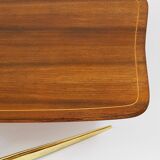 Oswald Haerdtl x Hagenauer Vienna coffee table in brass and walnut, Austria, 1950s