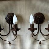 Pair of matte metal wall lights