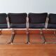 Série de 4 chaises B32 Marcel Breuer en velours côtelé noir