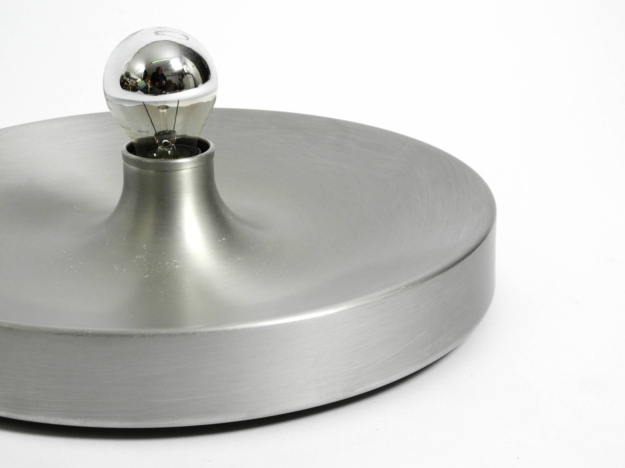 1960s round large Space Age Pop Art aluminum ceiling or wall lamp