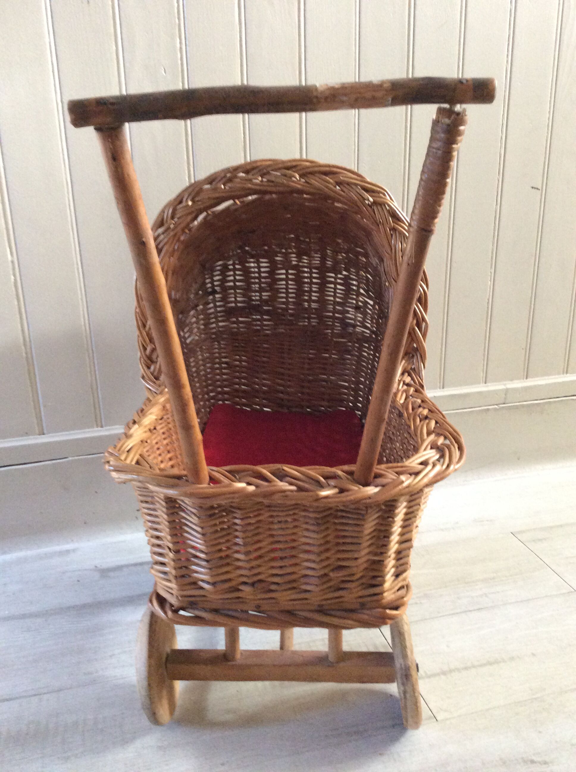Vintage wicker doll landau