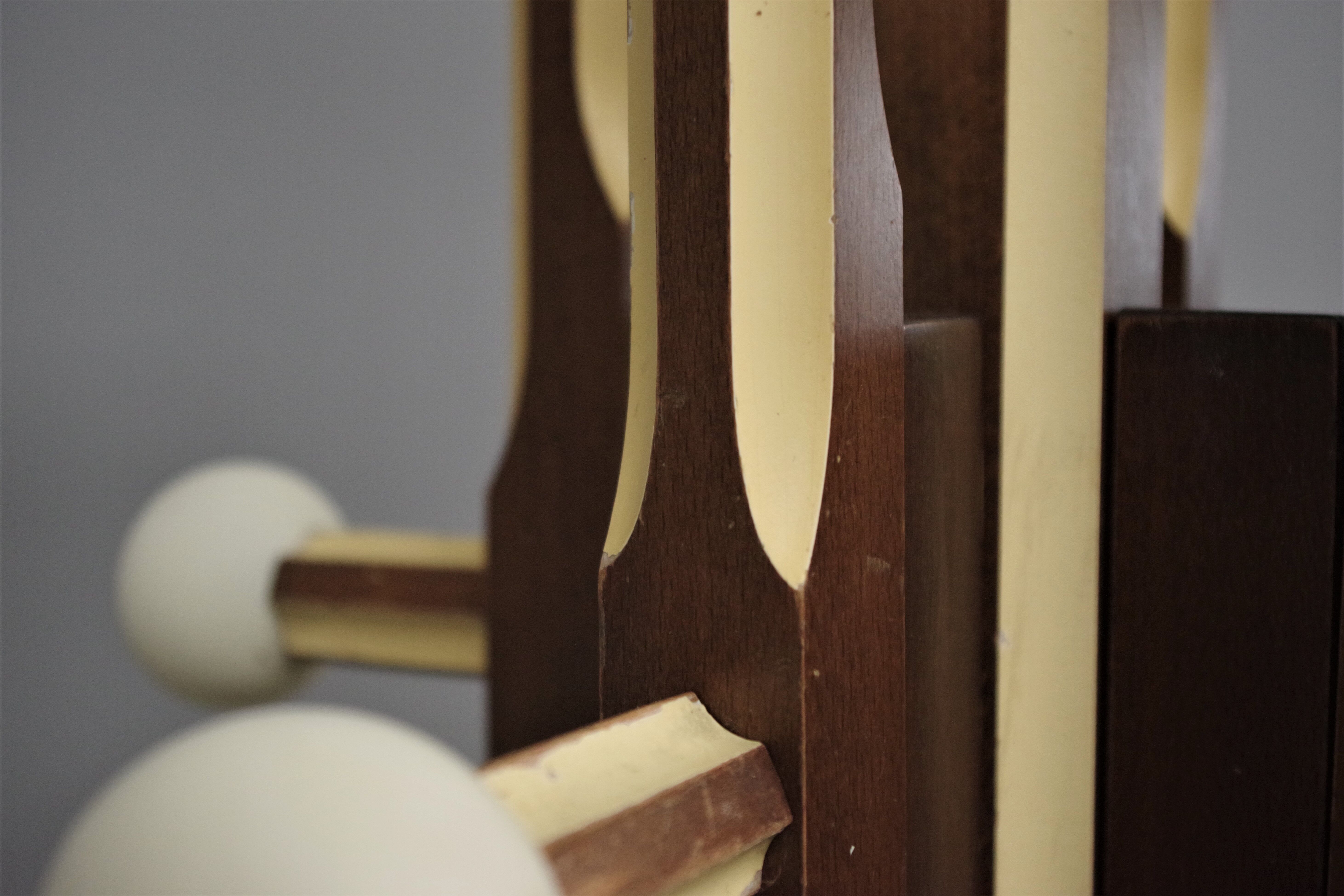 Wooden column coat rack  1965