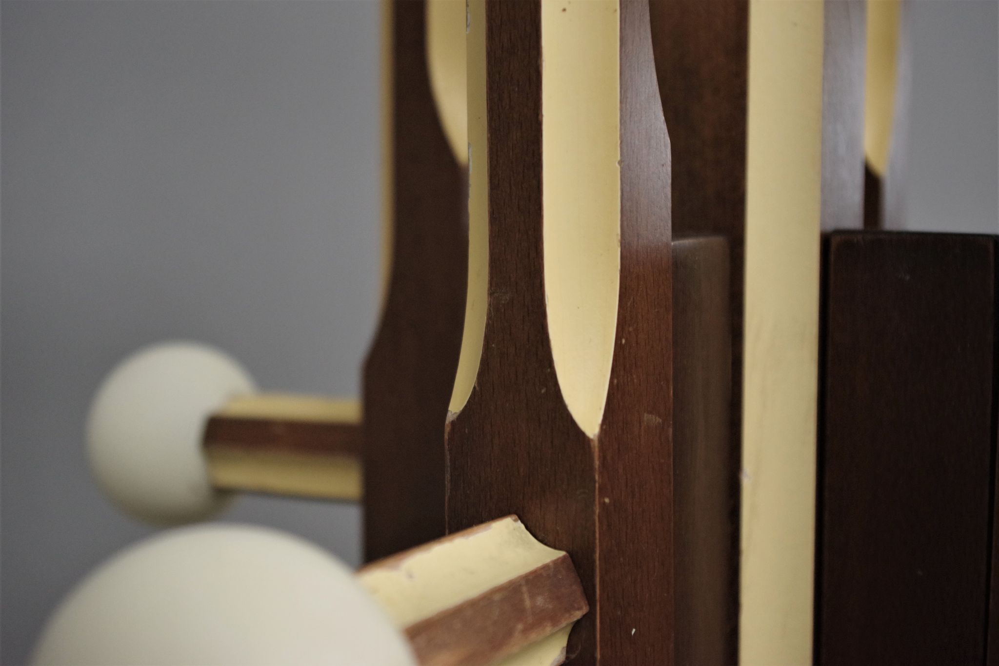 Wooden column coat rack  1965