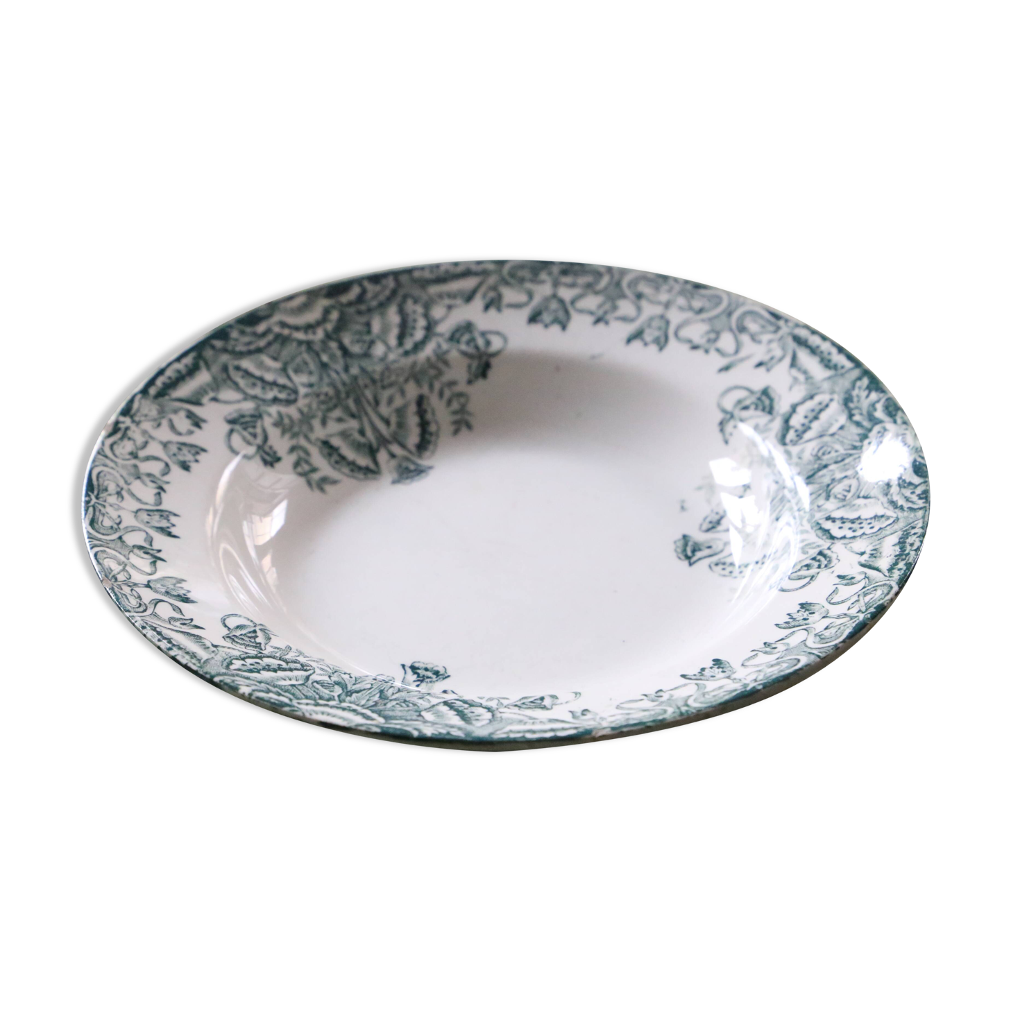 Lebacqz & M. Bouchard ironstone deep plate FLORAL model