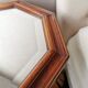 Vintage wooden mirror with 70s 80x40cm cut glass