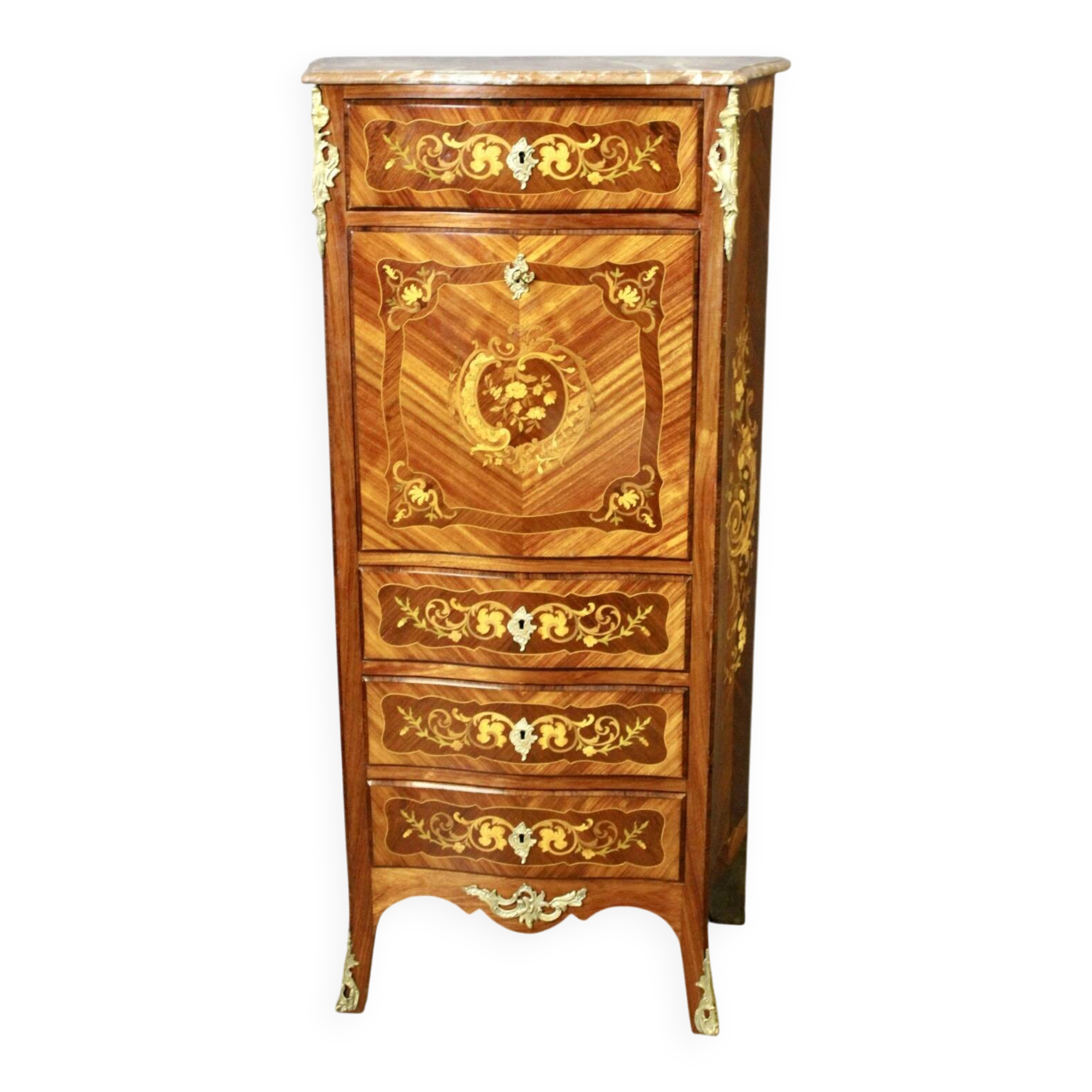 Secrétaire de style louis XV estampillé A. Monin fin XIX