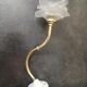 Wall lamp old tulip glass paste shape flower gooseneck brass porcelain Art Deco 1930 TBE