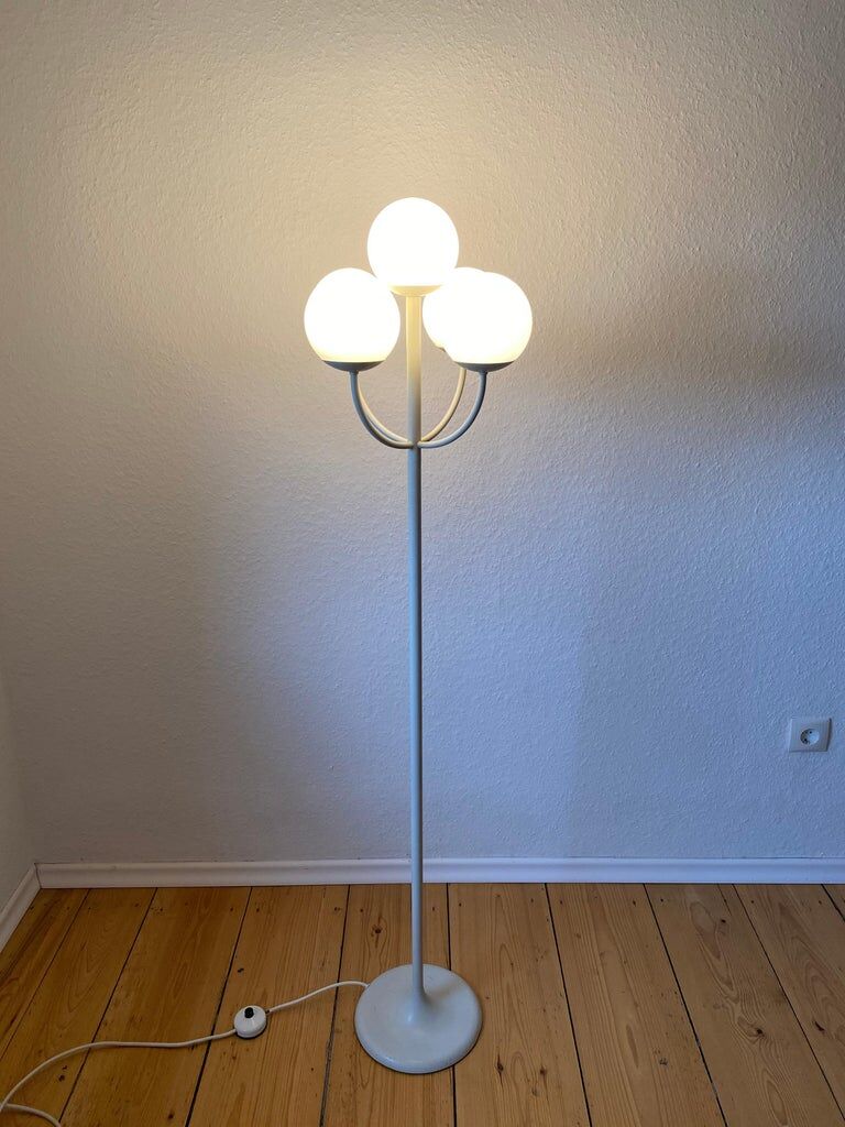 Kaiser white floor lamp, Germany, 1960s