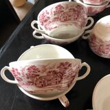 English tea service in pink faience