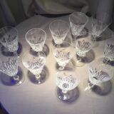 Set of 12 baccarat crystal water glasses carcassonne model