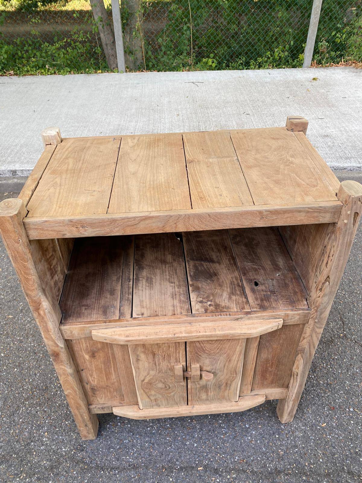 Small solid elm wardrobe - Shandong China around 1900