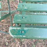Antique folding garden chairs with wooden slats
