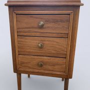 Refurbished vintage wooden bedside table – 3 drawers