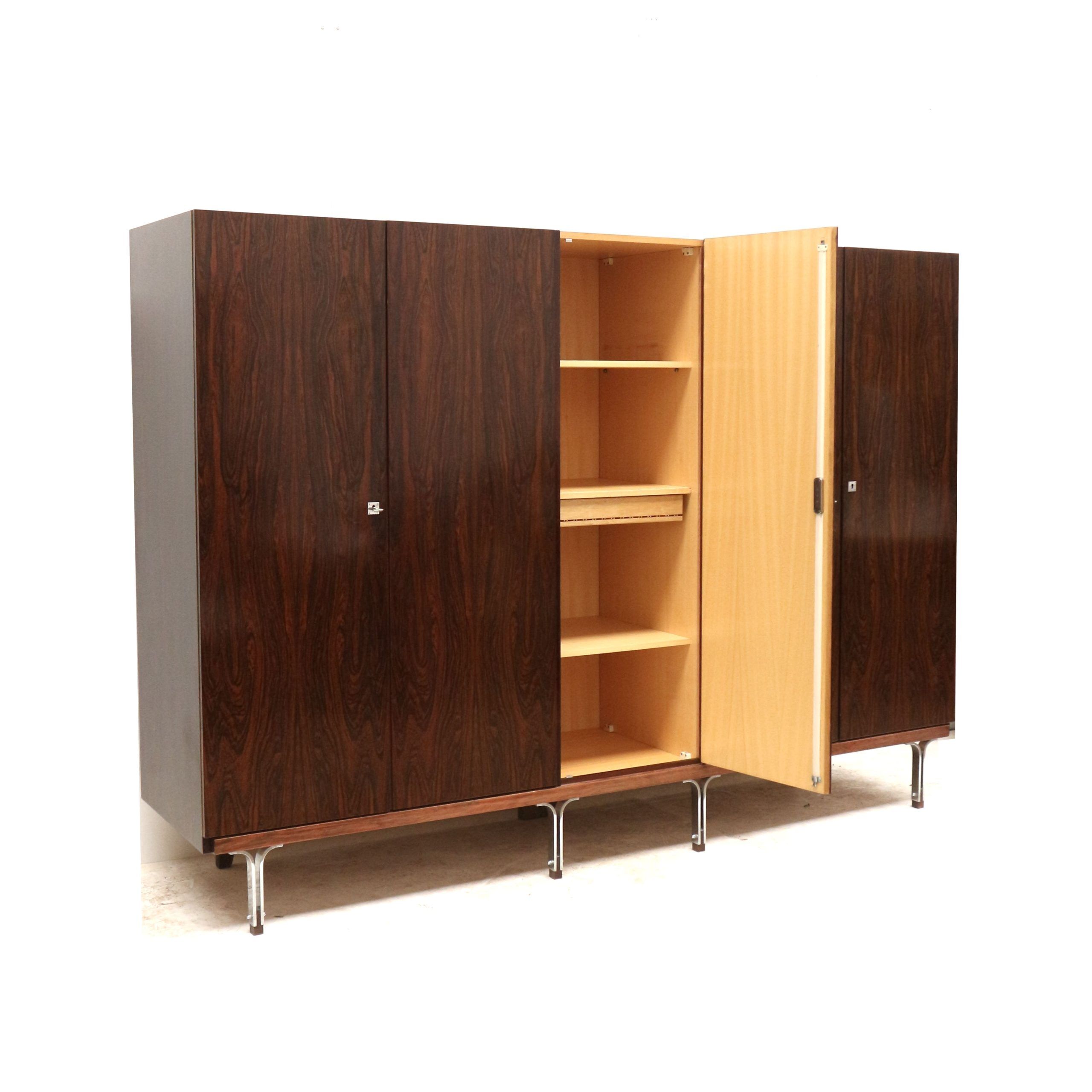 Large vintage rosewood wardrobe from the 1960s