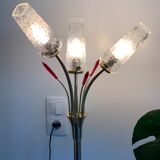 Lampadaire vintage laiton 3 feux 1960