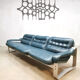 Midcentury vintage 3-seater leather sofa