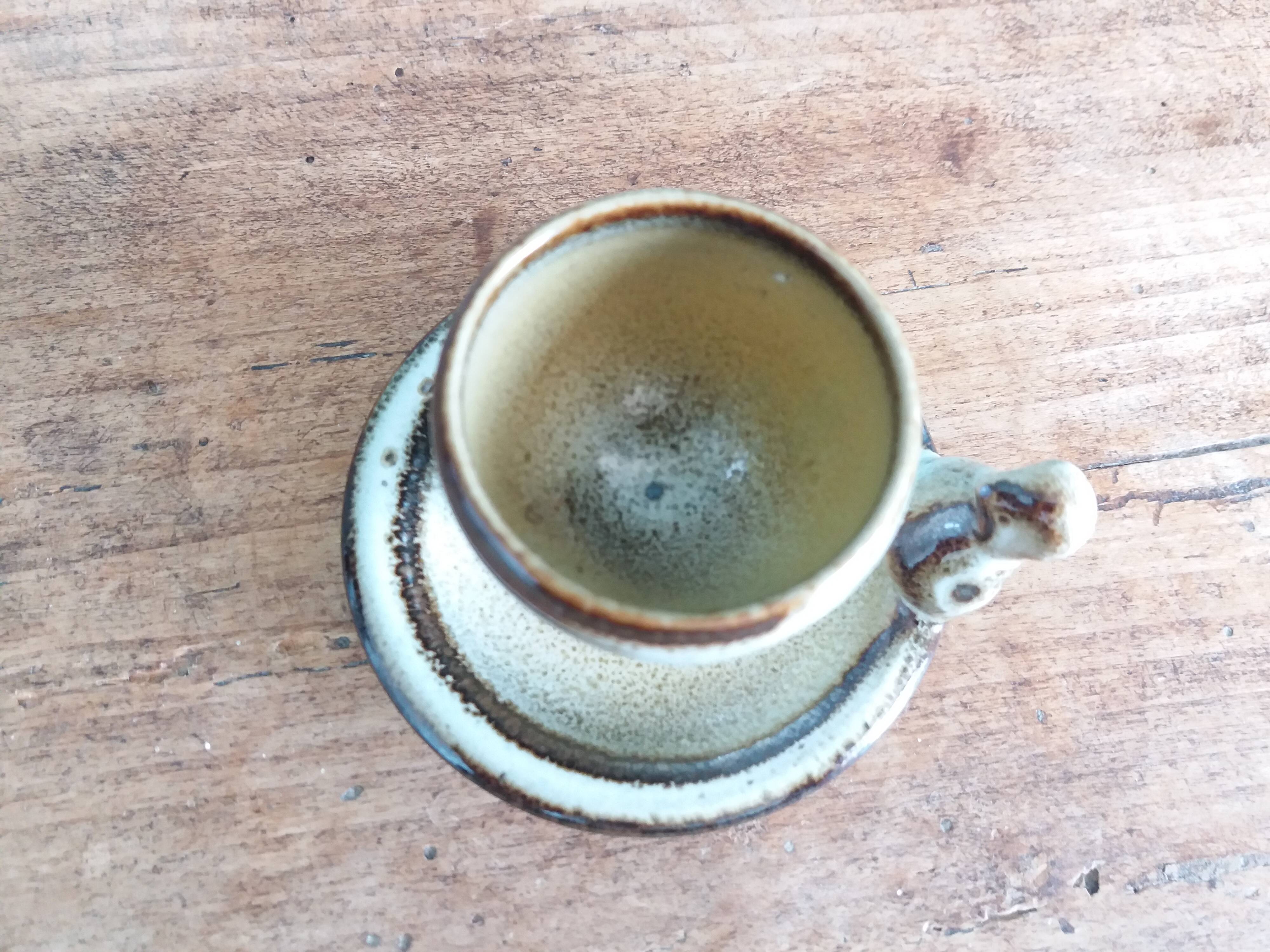 Sandstone bird egg cup signed Jean Marie Delahaye Malicornes