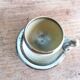 Bird-shaped egg cup in stoneware signed Jean Marie Delahaye Malicornes.