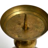 4 rare large heavy Mid Century brass candlesticks from a Bavarian church