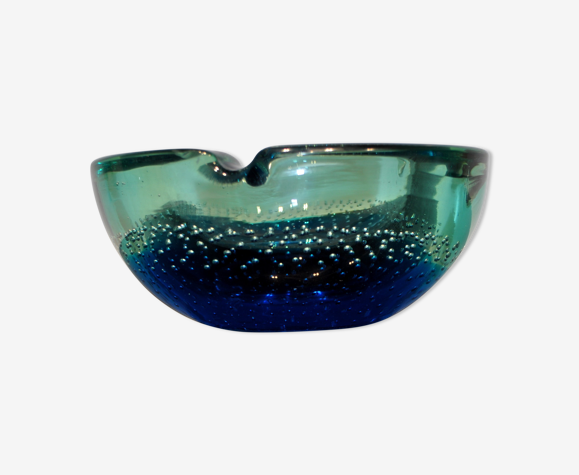 Cendrier vintage verre bullé