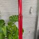 Red arc floor lamp with oval tulip base - italy 1970's