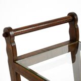 Beautiful, unique 1930s tea trolley bar cart made of solid oak wood