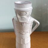 Vintage anthropomorphic vase in glazed terracotta