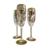 Set of 4 Arques crystal champagne flutes