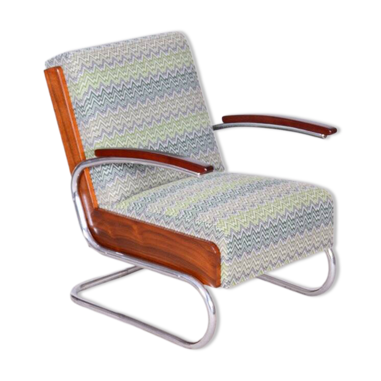 Art Deco Armchair in Beech and Spruce, 1930s