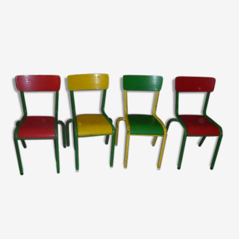 Set of 4 small school chairs