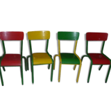 Set of 4 small school chairs