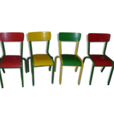 Set of 4 small school chairs