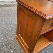 2 marine bedside tables in solid wood stained honey 1990
