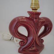 Pied de lampe art déco fleur de lys stylisée en céramique
