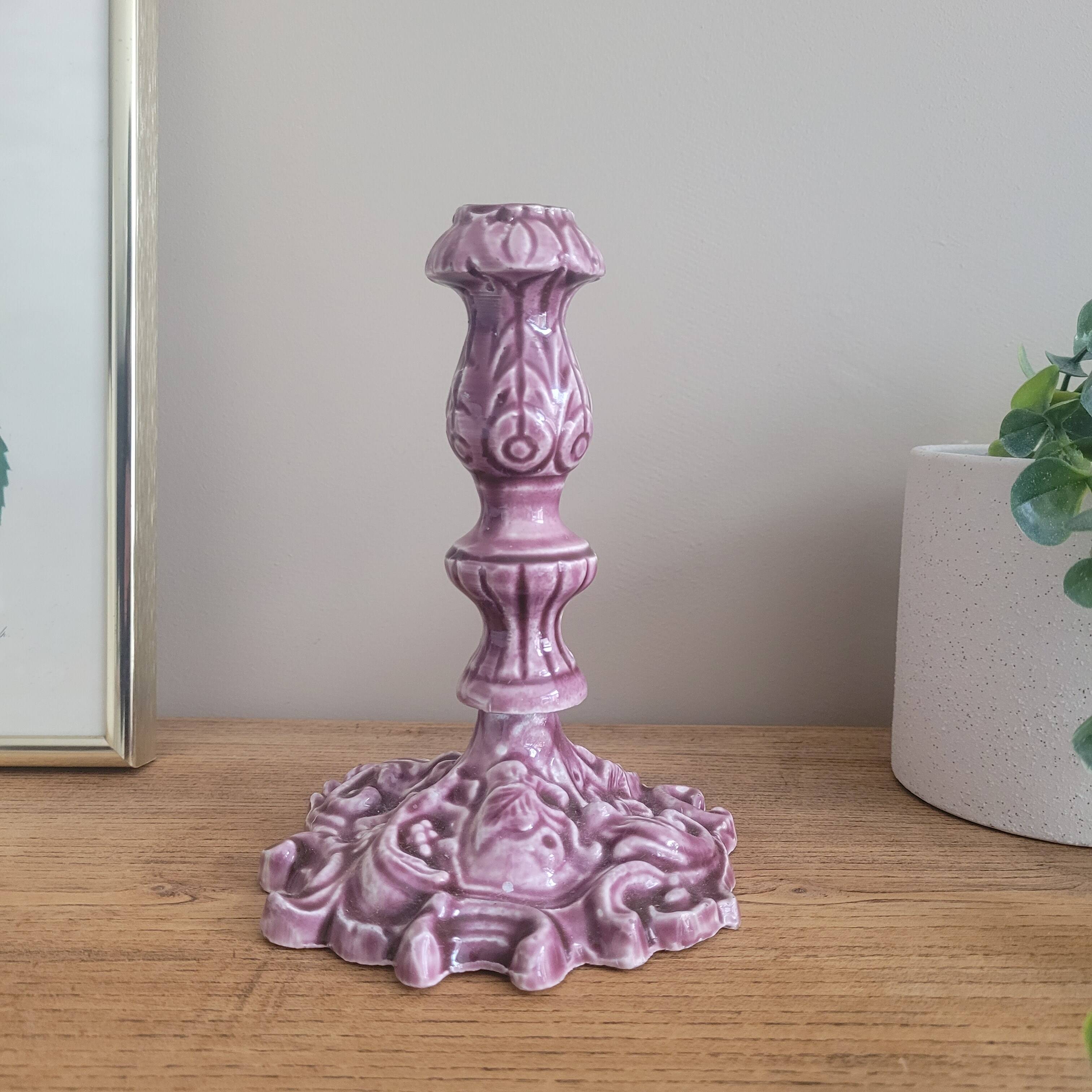 La Redoute x Selency ceramic candle holder 09 mauve