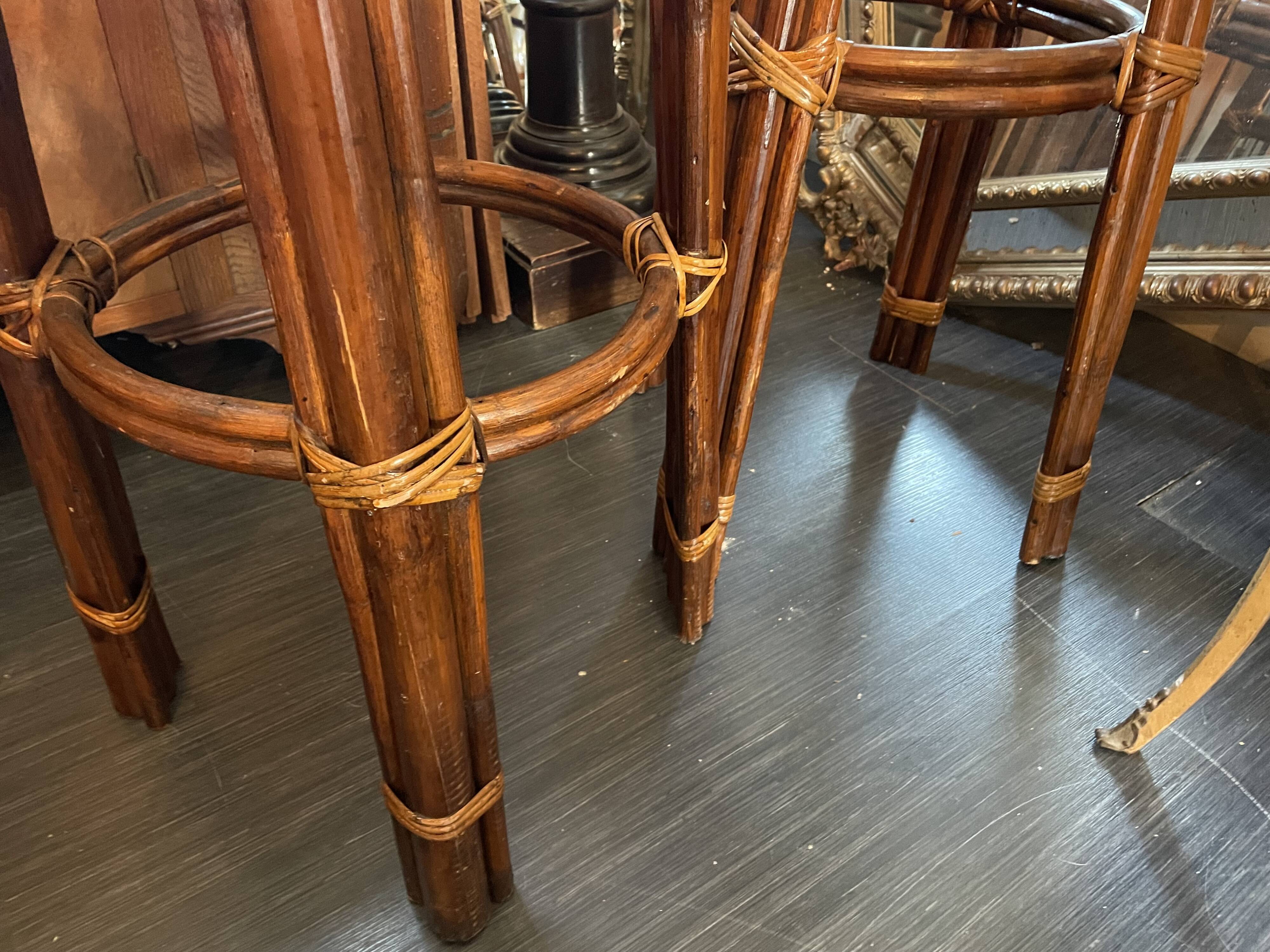 Rattan bar stools in 70s