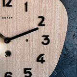 Vintage clock formica silent wall clock "Beroz beige wood"