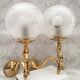 Pair wall lamps gilded bronze atlas globe style louis xv/xvi