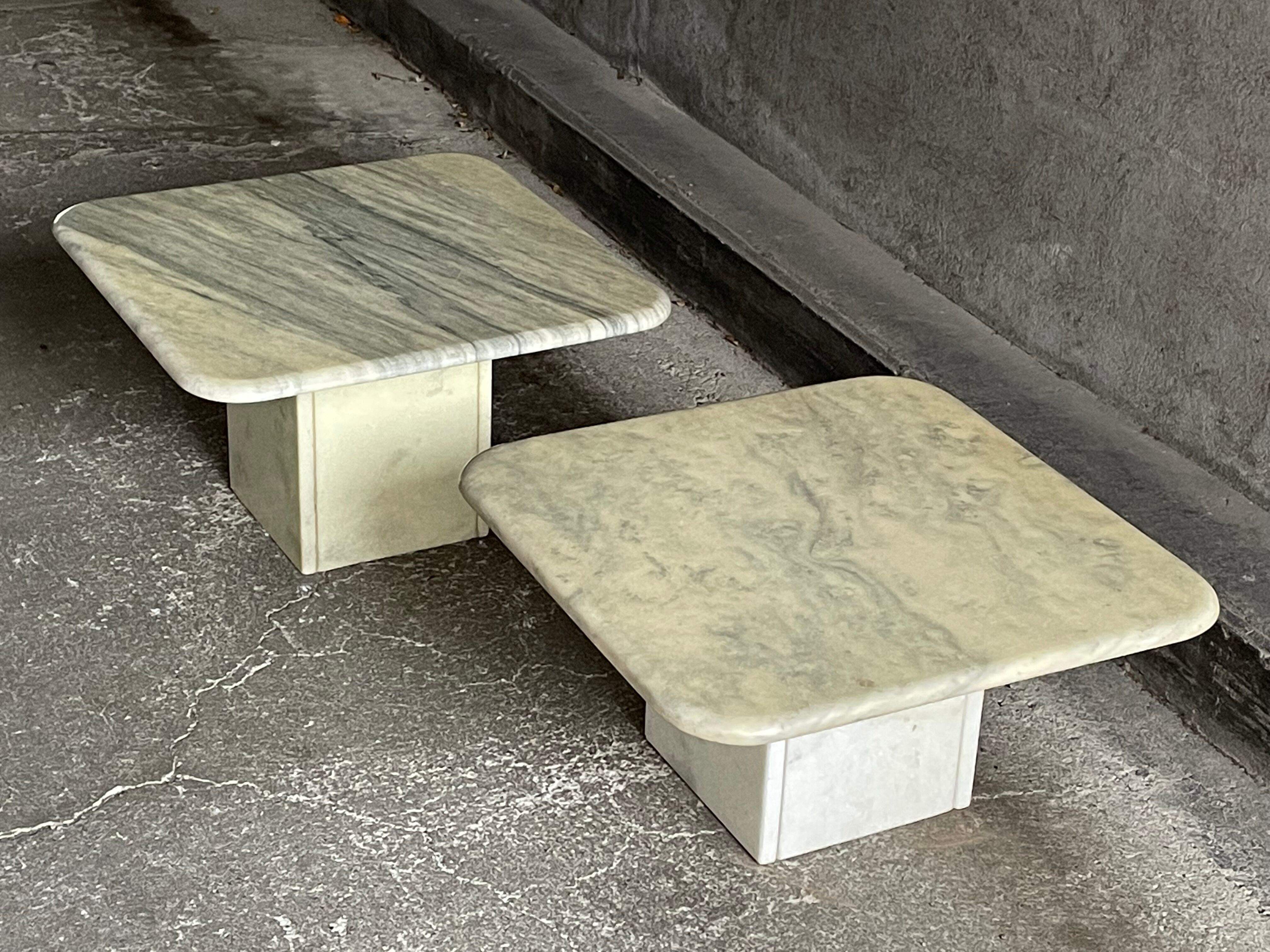 Tables basses gigognes en marbre, 1960s, France