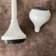 1970's italian ashtray in white plastic with its space age tulip foot