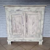 1920s low cabinet in white patinated pine